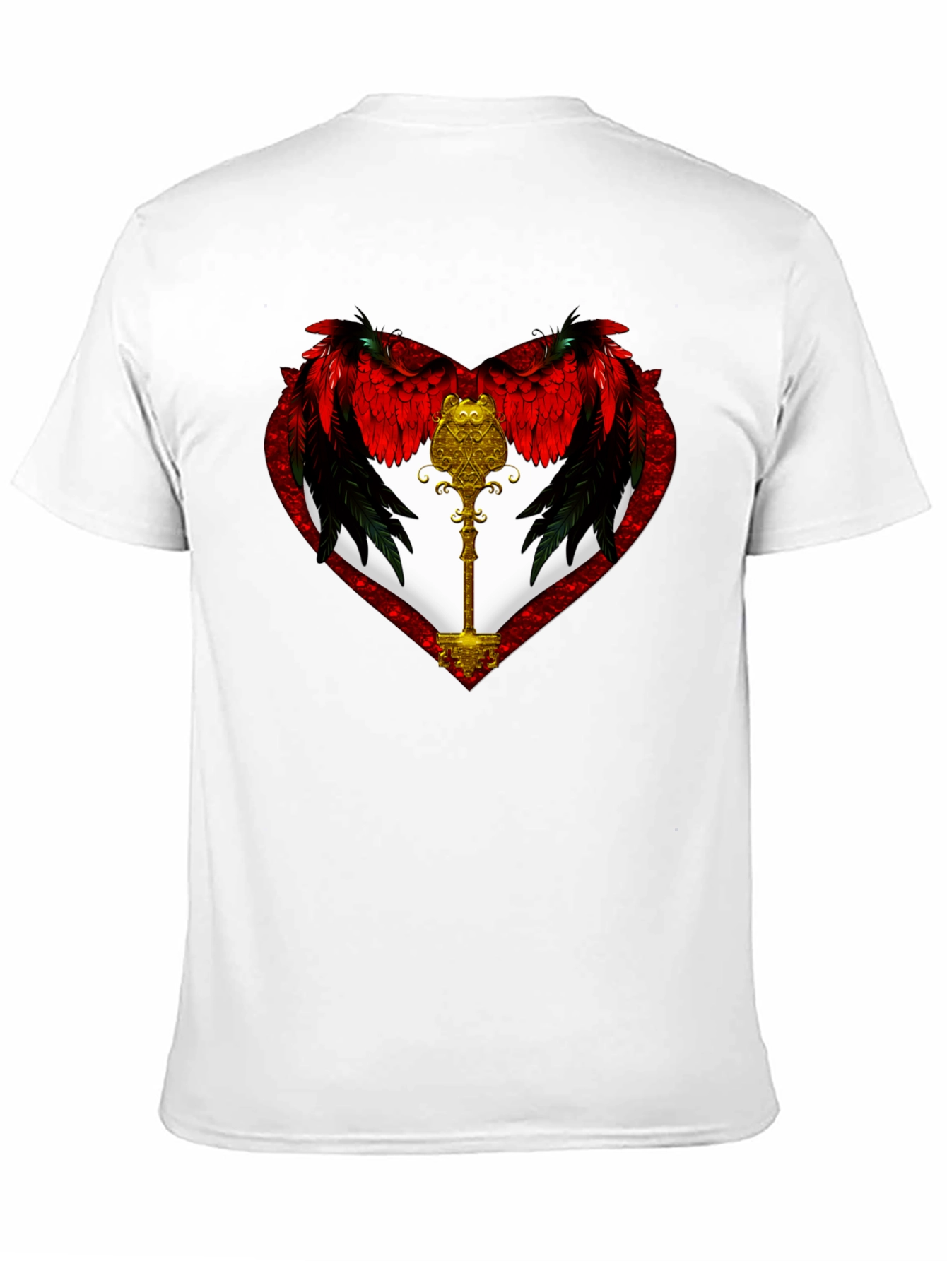 Winged Heart & Key Graphic T-Shirt