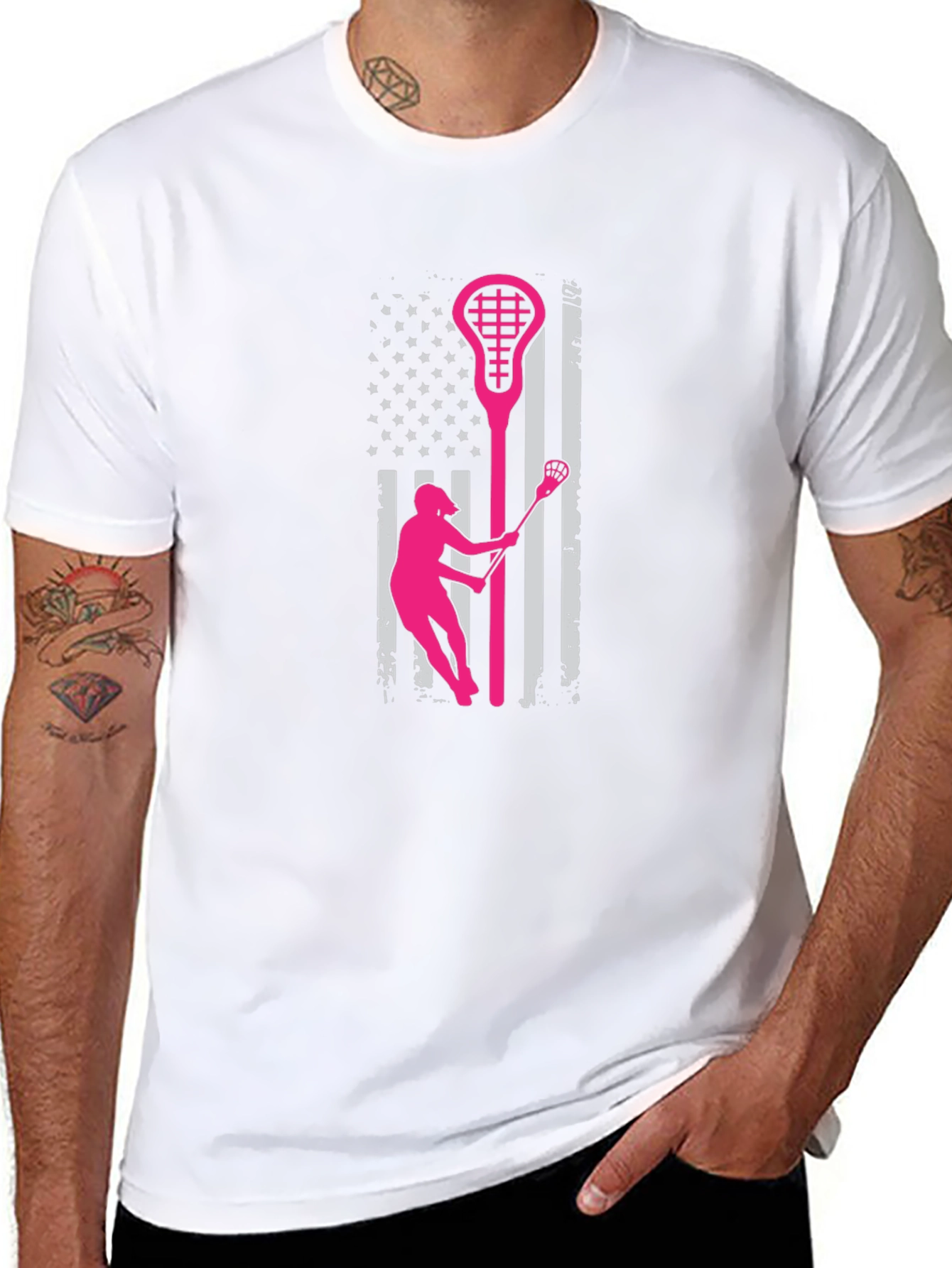 Lacrosse USA Flag T-Shirt - Patriotic Sportswear