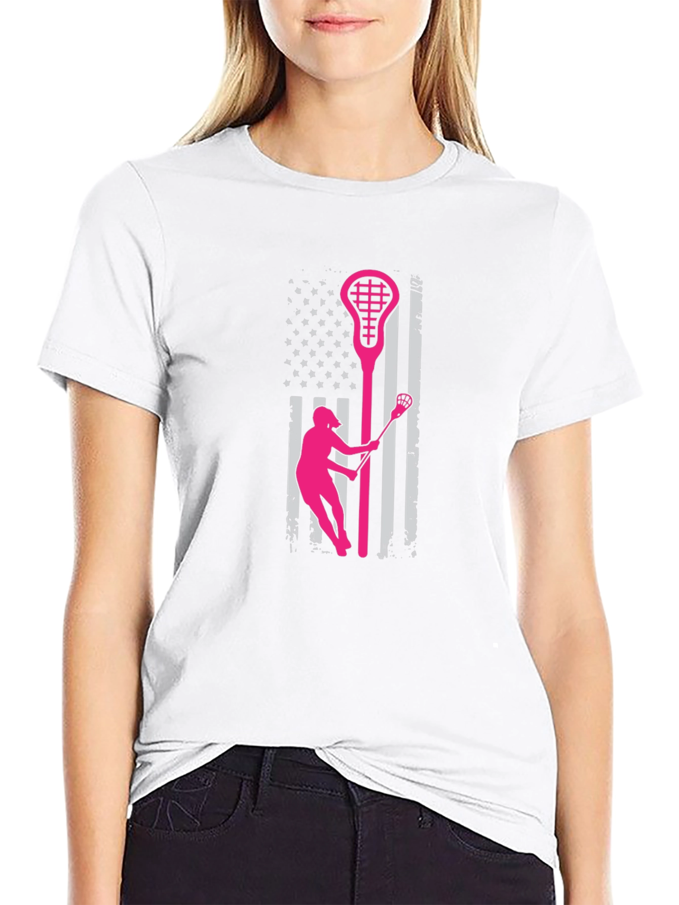 Lacrosse USA Flag T-Shirt - Patriotic Sportswear