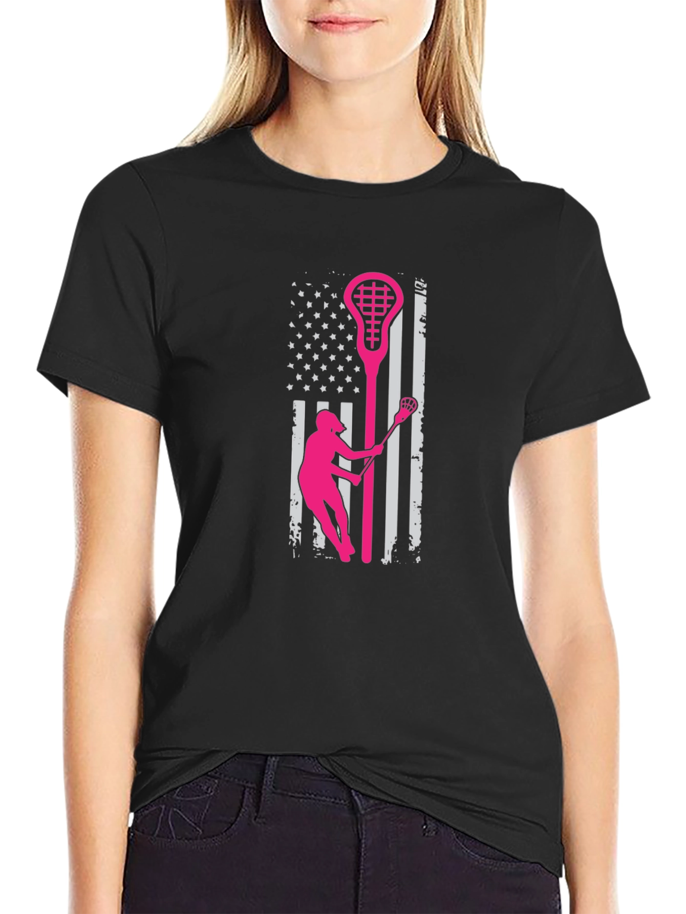 Lacrosse USA Flag T-Shirt - Patriotic Sportswear