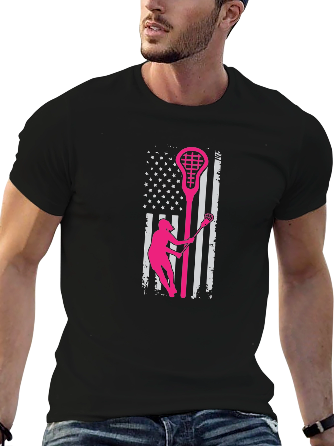 Lacrosse USA Flag T-Shirt - Patriotic Sportswear