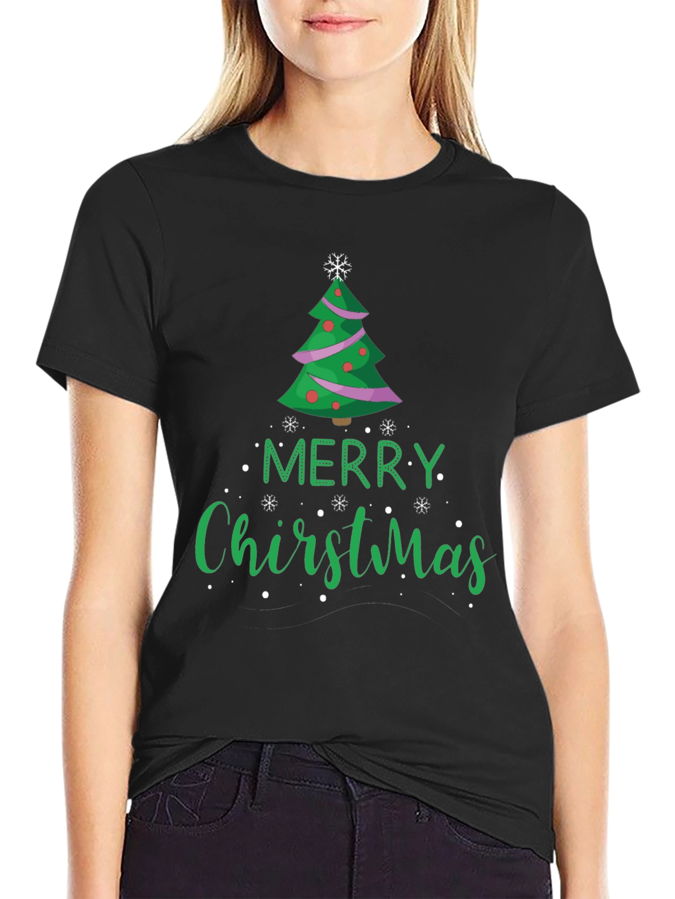 Merry Christmas Tree Graphic Tee