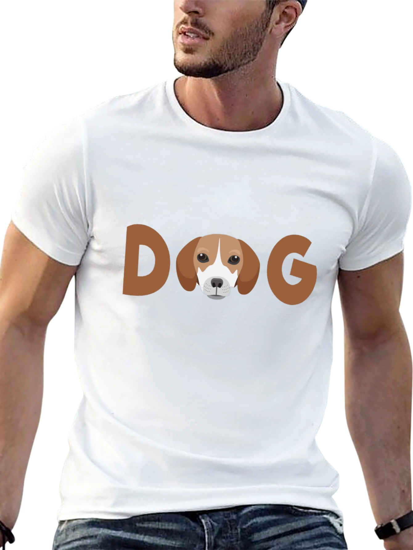 Dog Graphic Tee - Unisex Casual Black T-Shirt