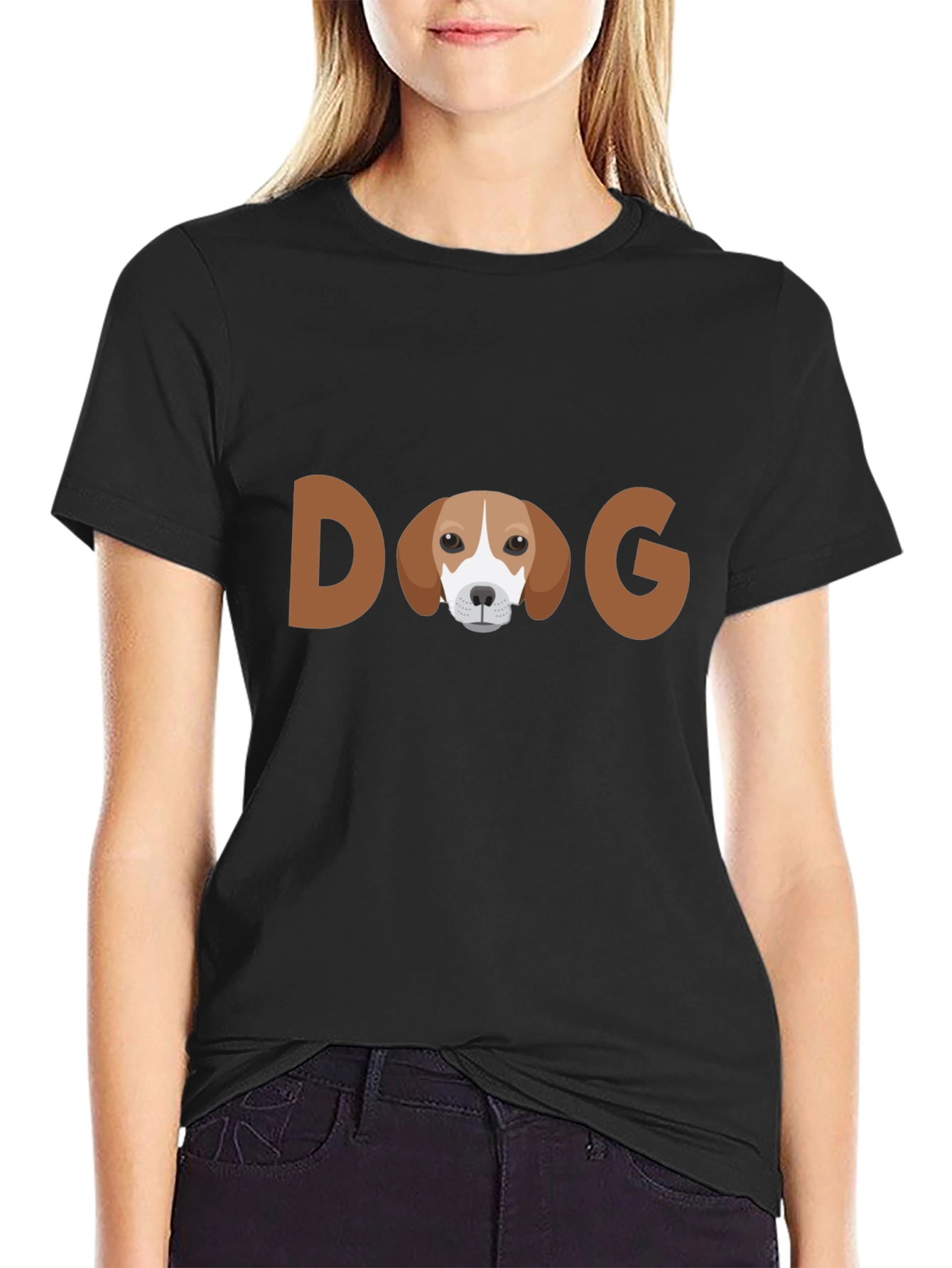 Dog Graphic Tee - Unisex Casual Black T-Shirt