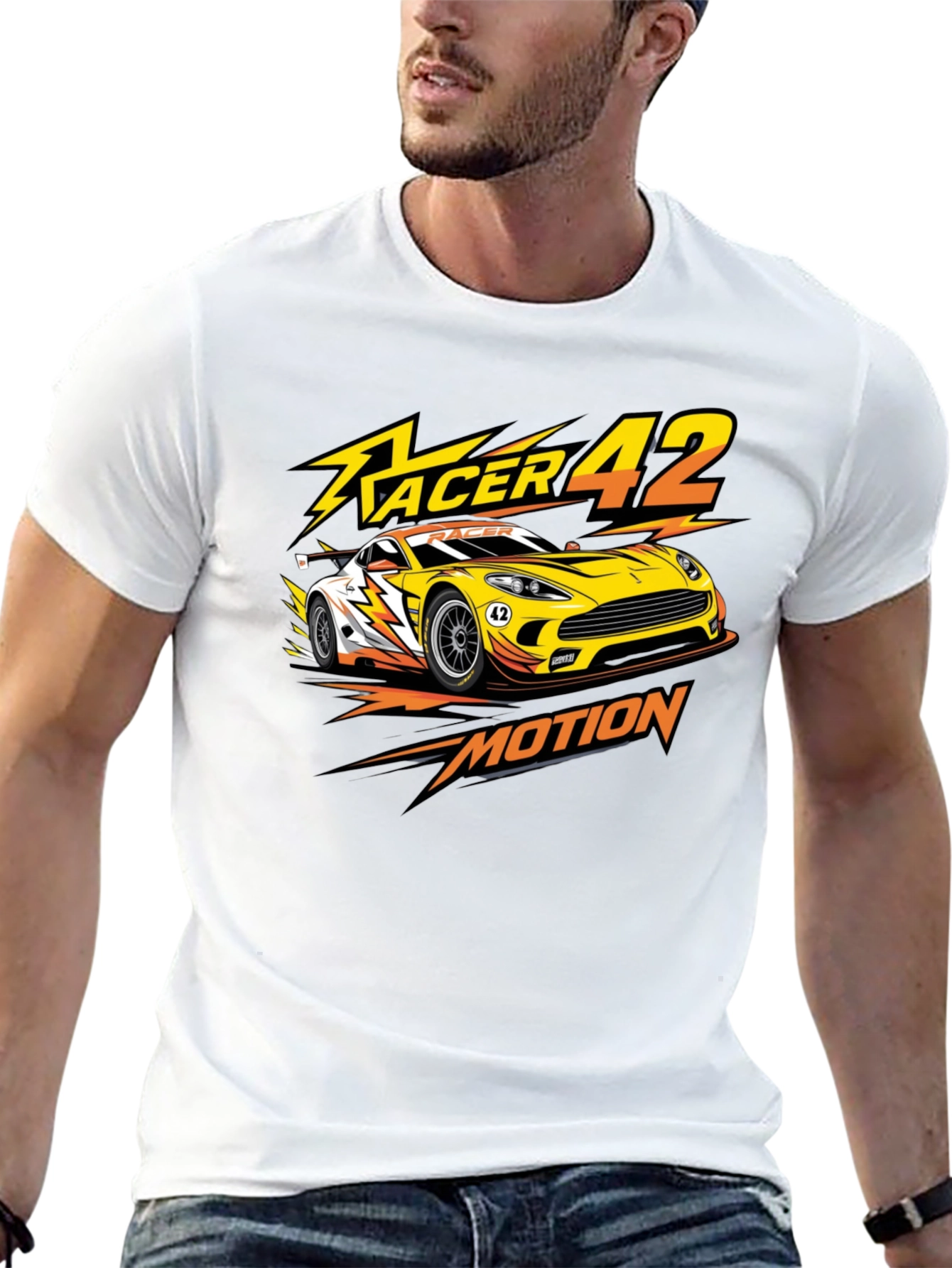 Racer 42 Motion Graphic Tee - Black