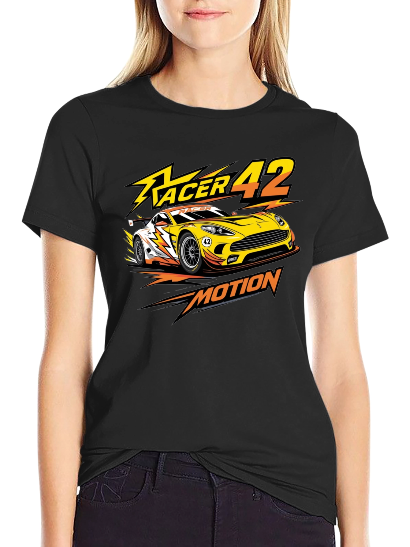 Racer 42 Motion Graphic Tee - Black