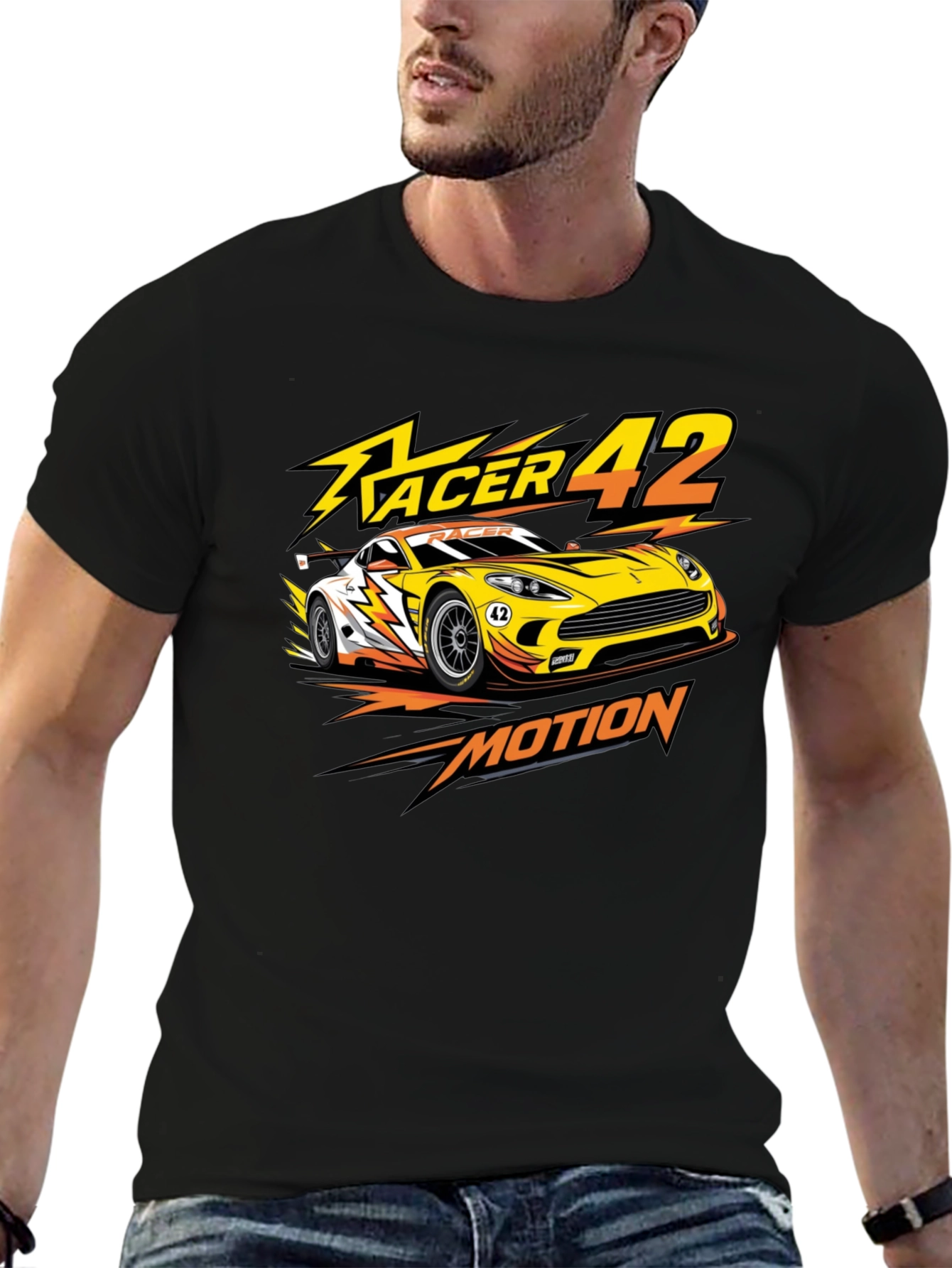 Racer 42 Motion Graphic Tee - Black