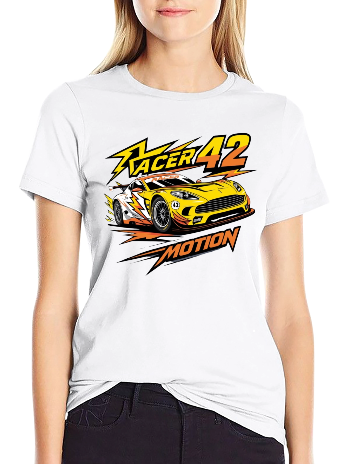 Racer 42 Motion Graphic Tee - Black
