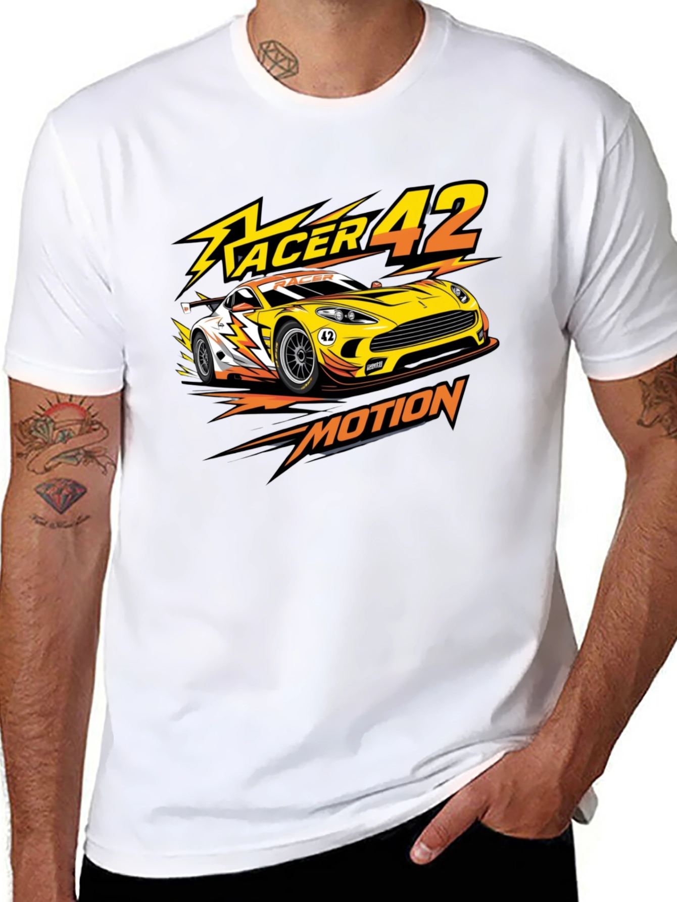 Racer 42 Motion Graphic Tee - Black