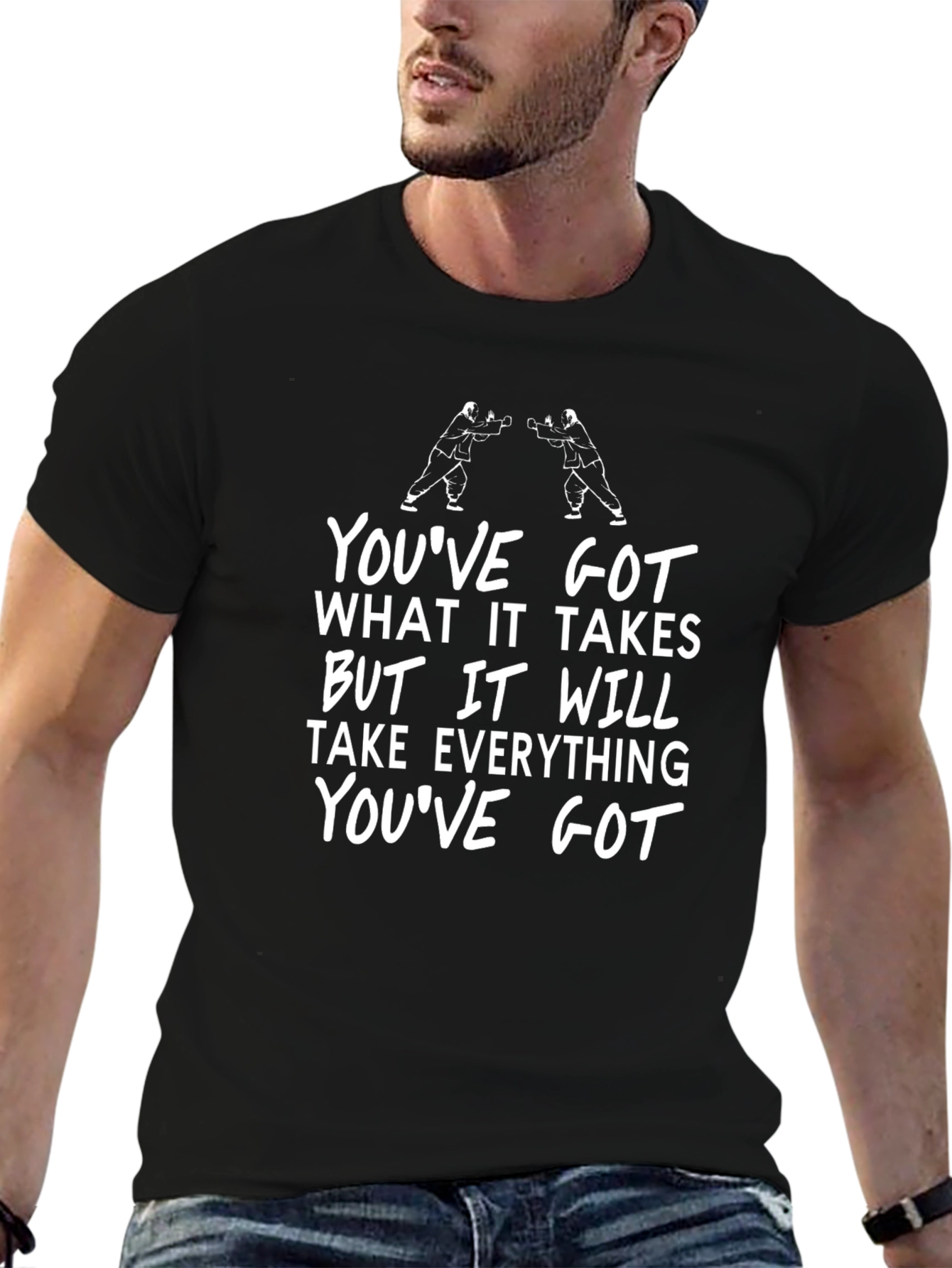 Inspirational Graphic Print Black T-Shirt