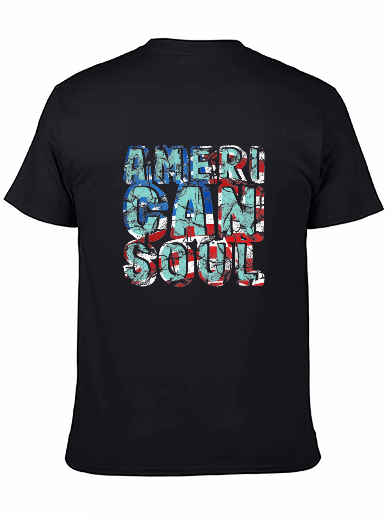 American Soul Graphic Print Black T-Shirt