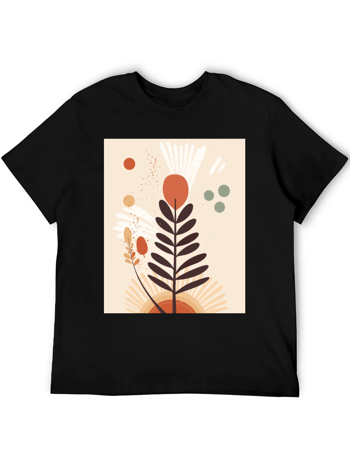 Botanical Graphic Black T-Shirt