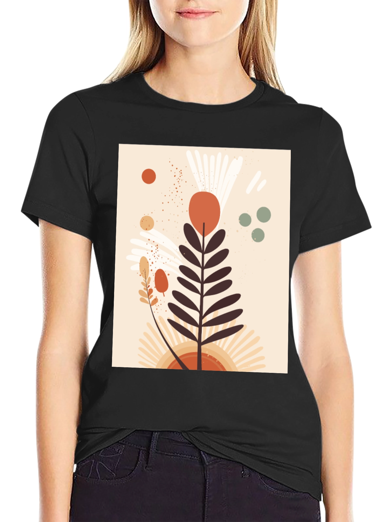 Botanical Graphic Black T-Shirt