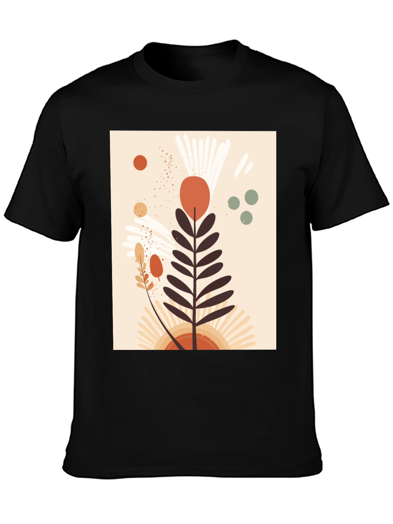 Botanical Graphic Black T-Shirt