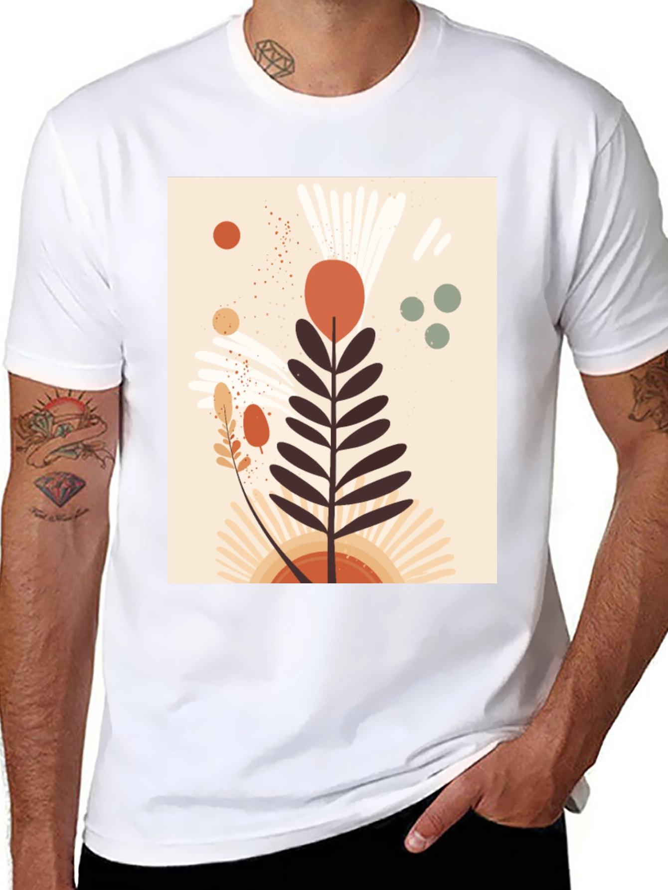 Botanical Graphic Black T-Shirt