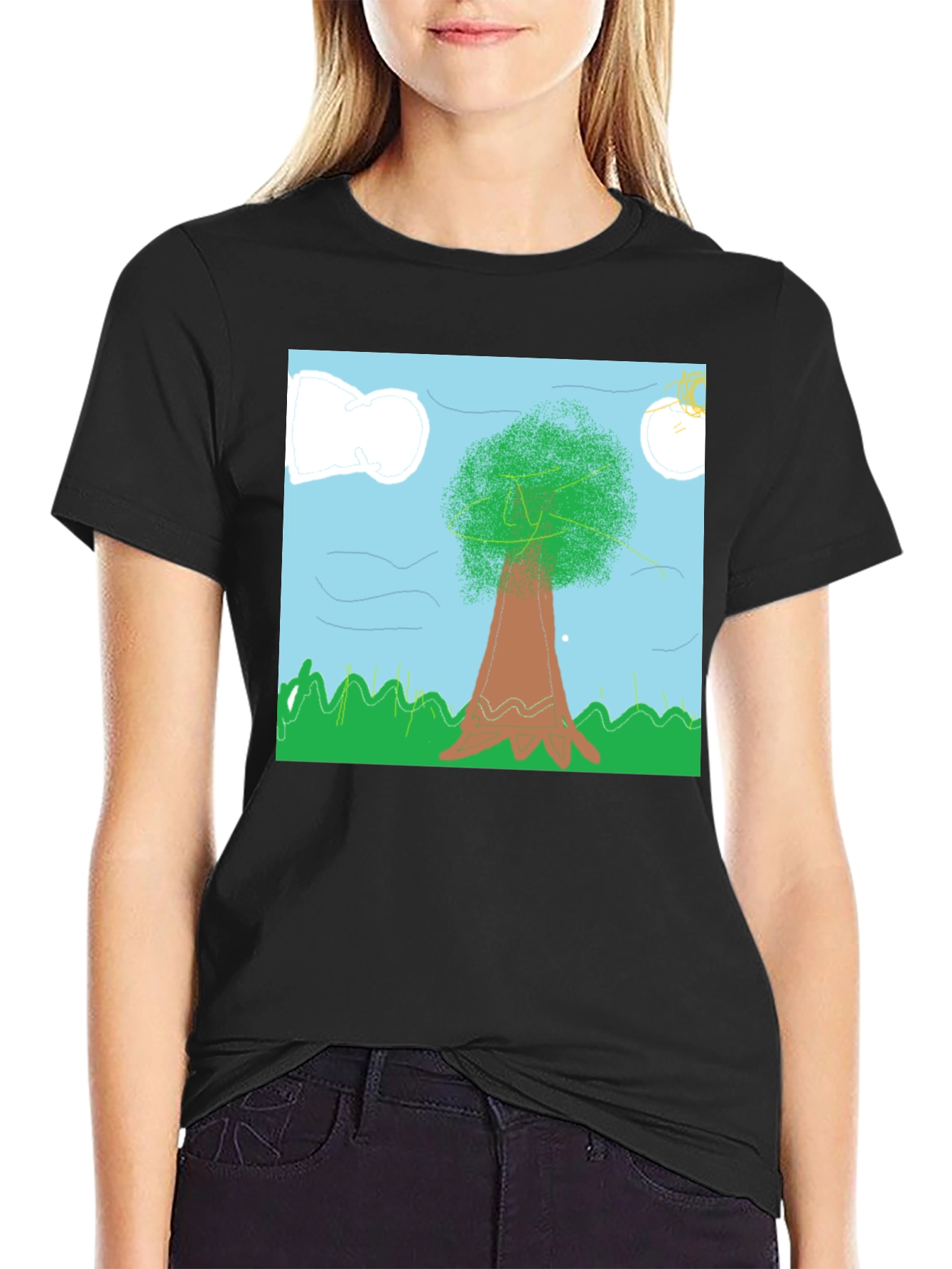 Nature Scene Tee - Artistic Tree Graphic T-Shirt