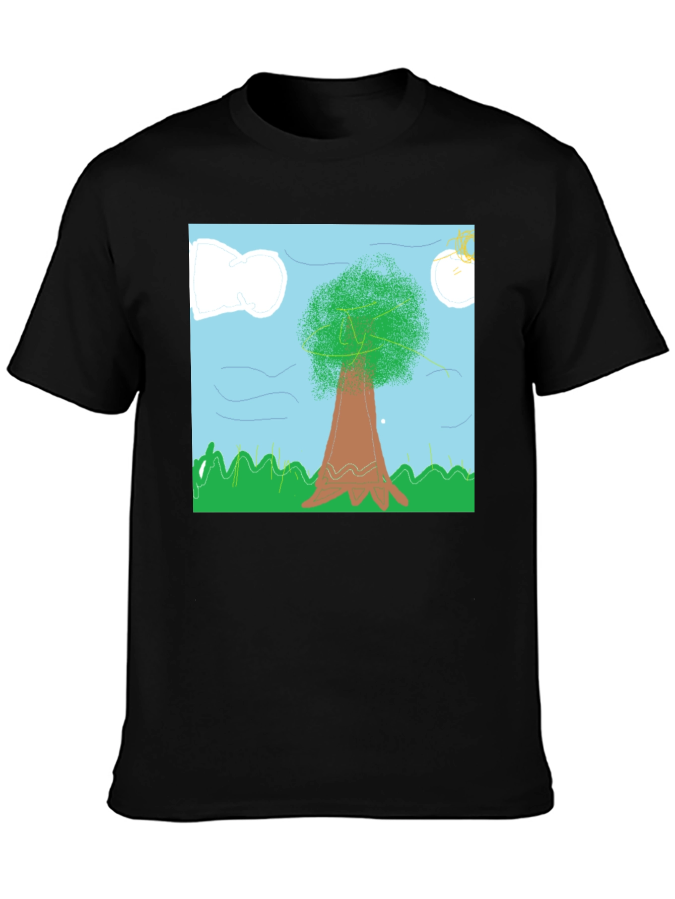 Nature Scene Tee - Artistic Tree Graphic T-Shirt
