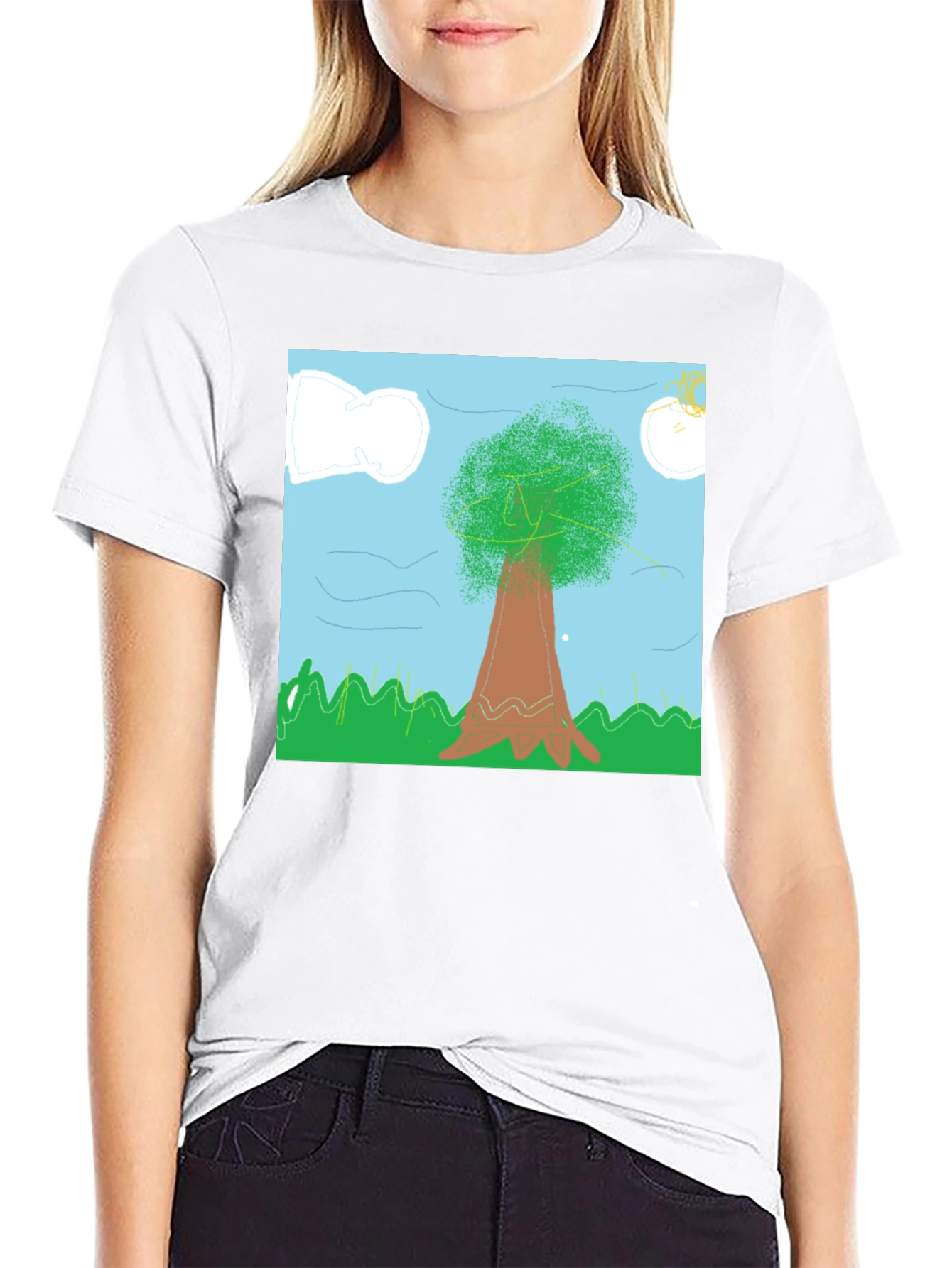 Nature Scene Tee - Artistic Tree Graphic T-Shirt