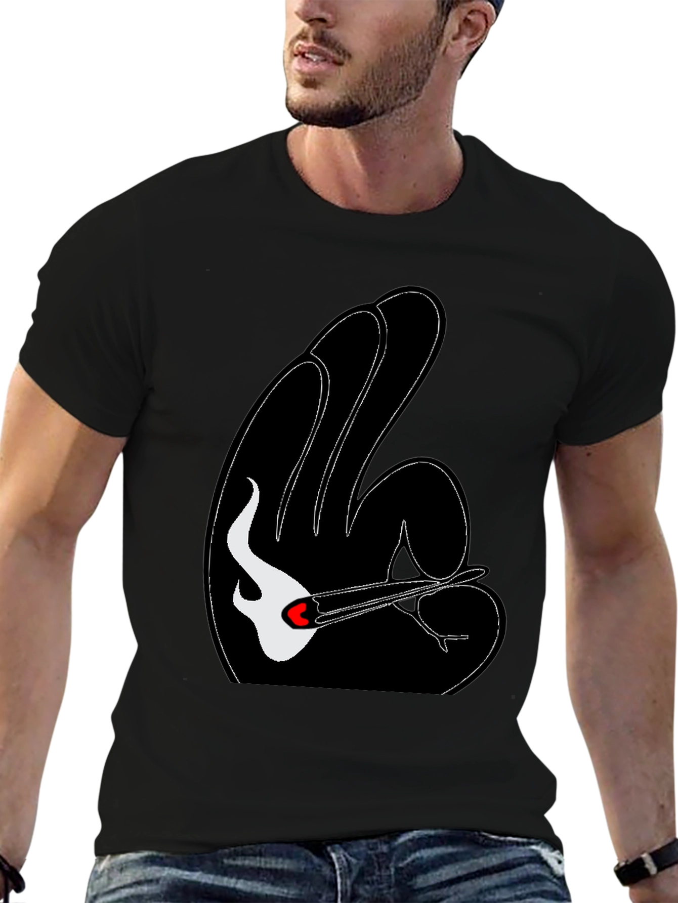 Unique Graphic Tee - Guitar & Hand Gesture