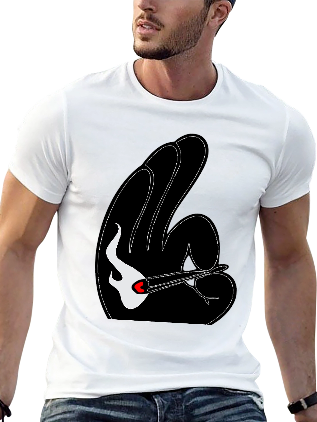 Unique Graphic Tee - Guitar & Hand Gesture