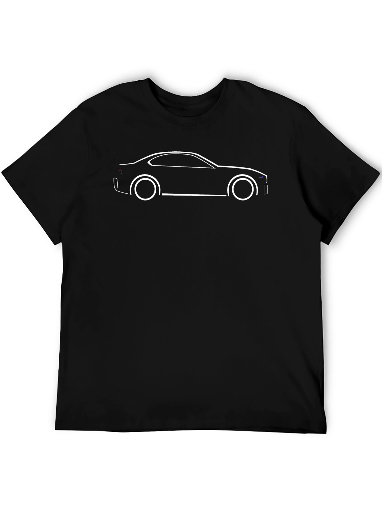 Minimalist Car Outline Black T-Shirt