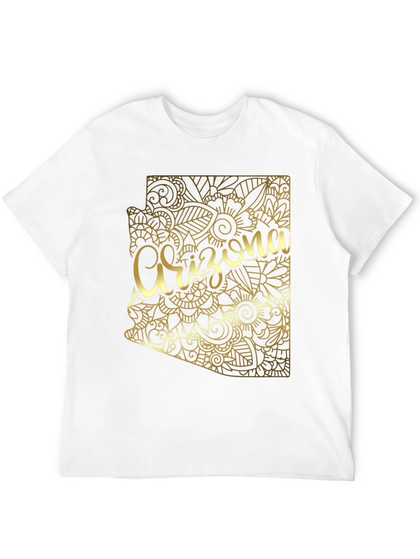 Arizona State Floral Gold Graphic Black T-Shirt