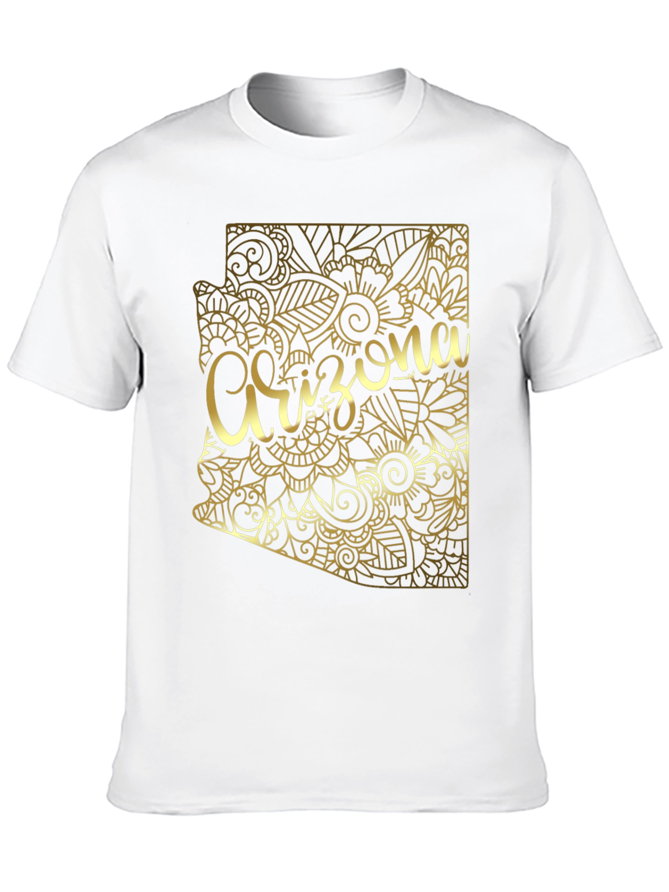 Arizona State Floral Gold Graphic Black T-Shirt