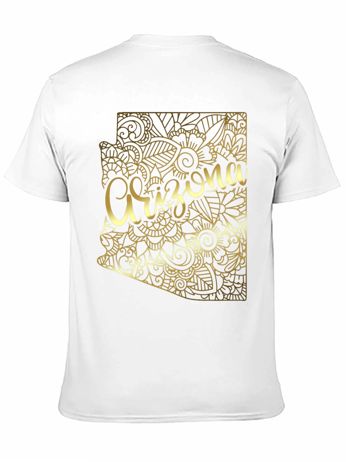 Arizona State Floral Gold Graphic Black T-Shirt