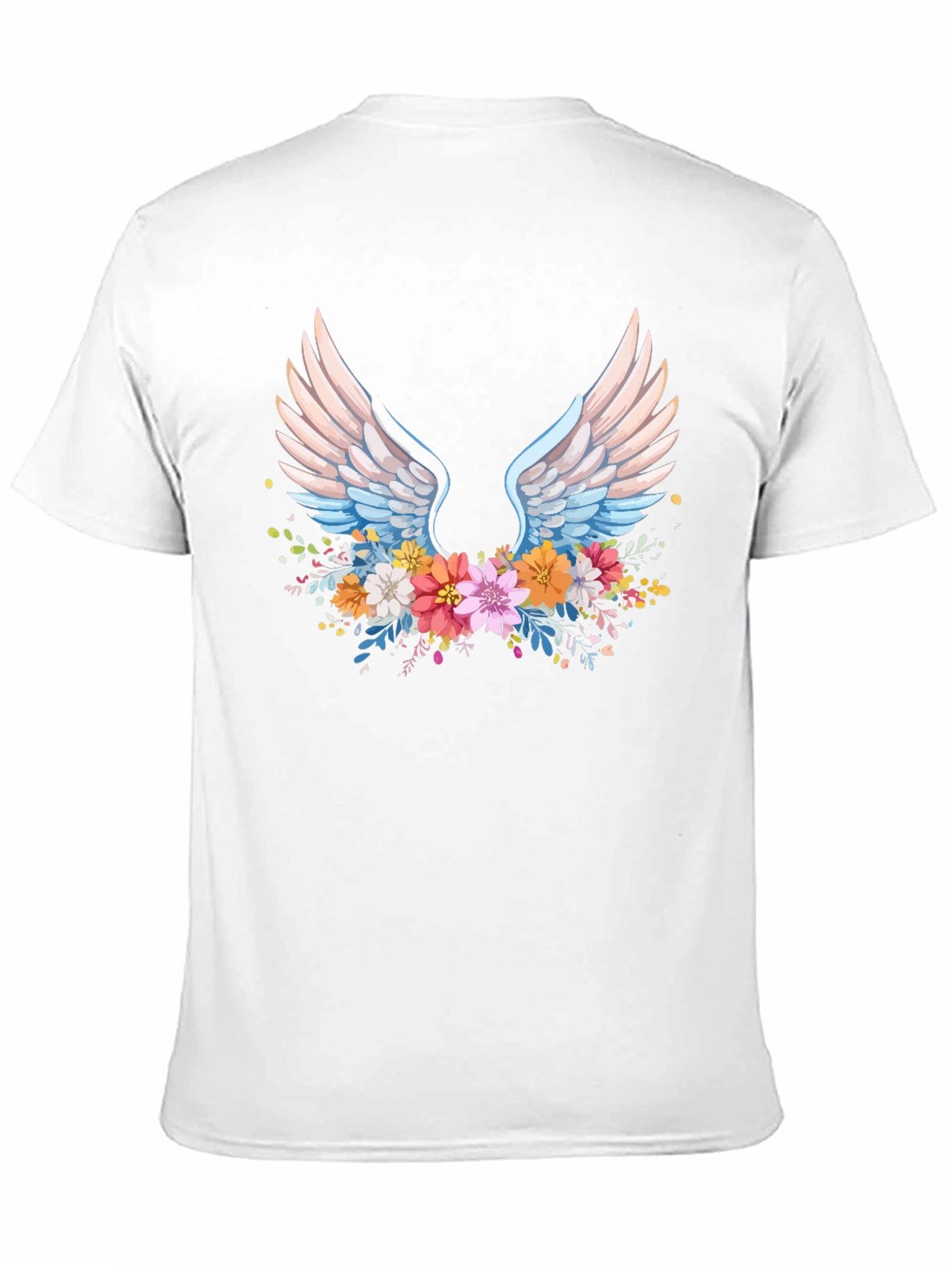 Floral Wings Graphic Black T-Shirt