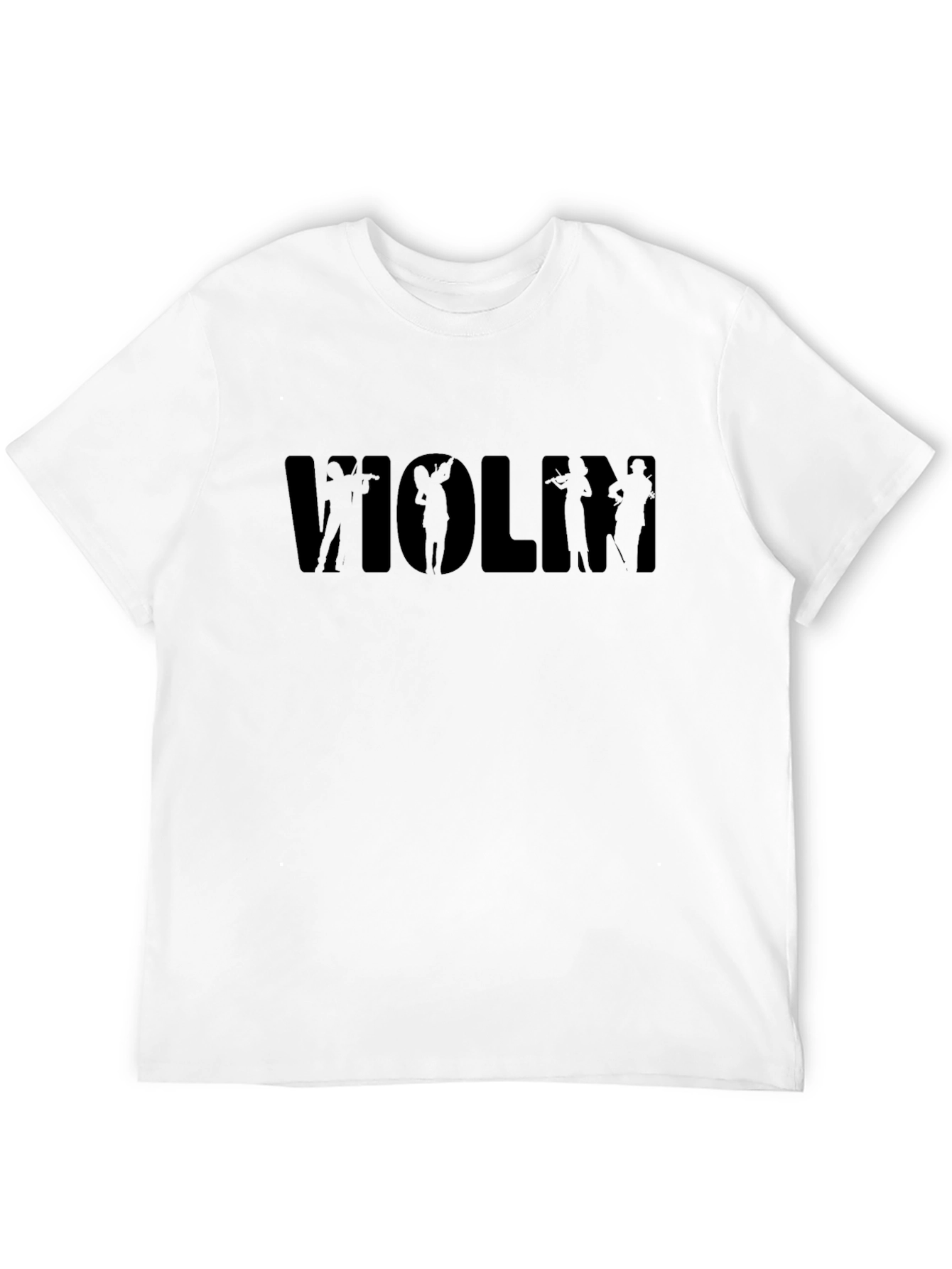Violin Silhouette Graphic Tee - Black