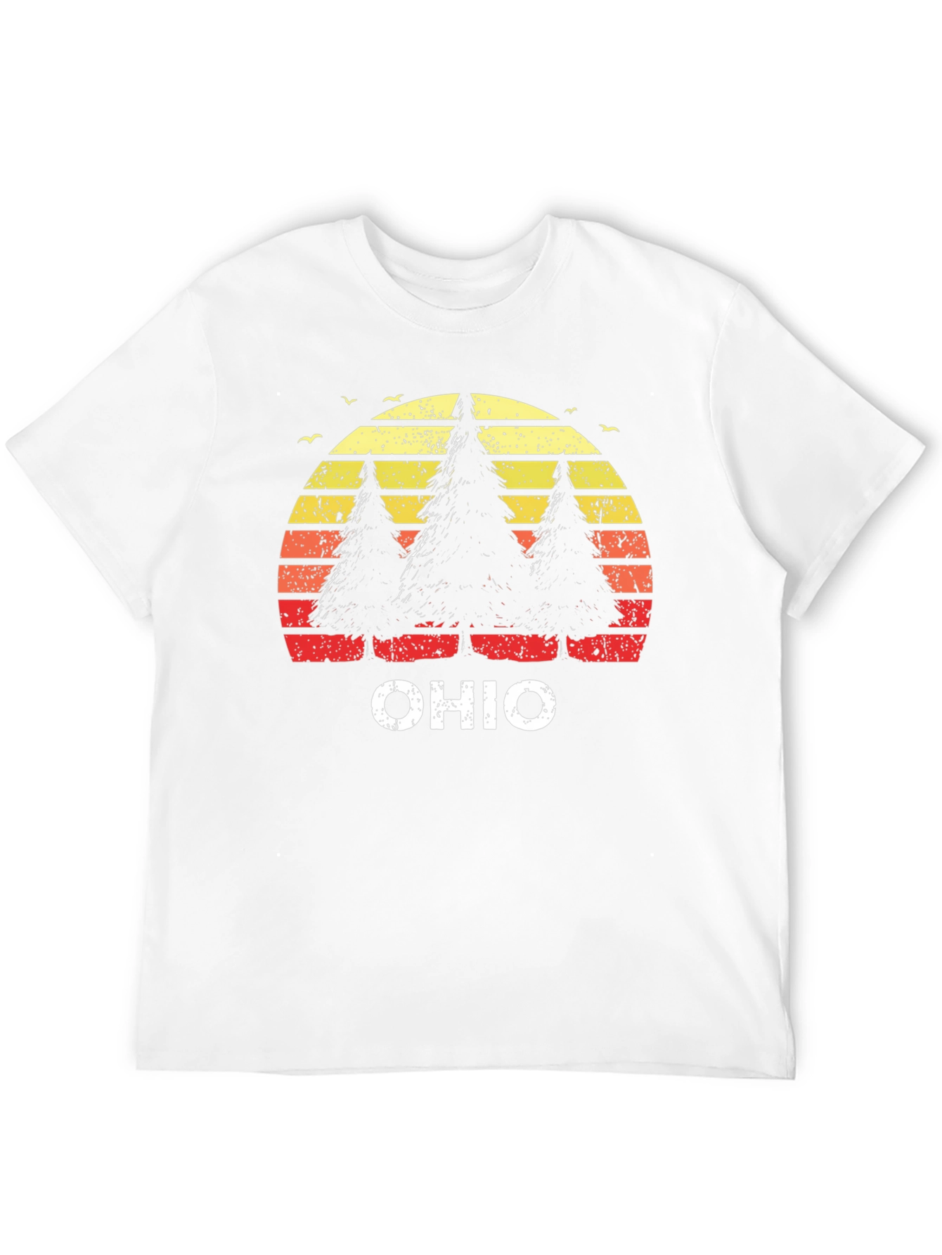 Ohio Trees Retro Sunset T-Shirt