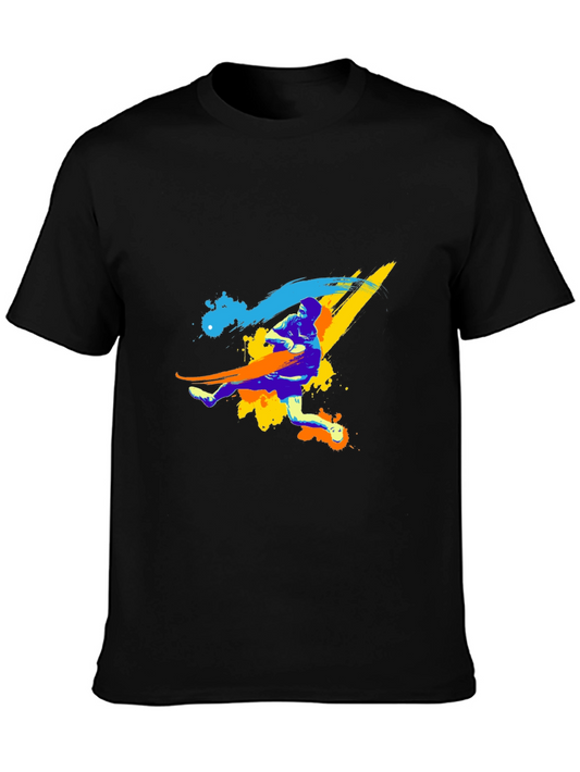Mens Graphic Tee - Colorful Rugby Design