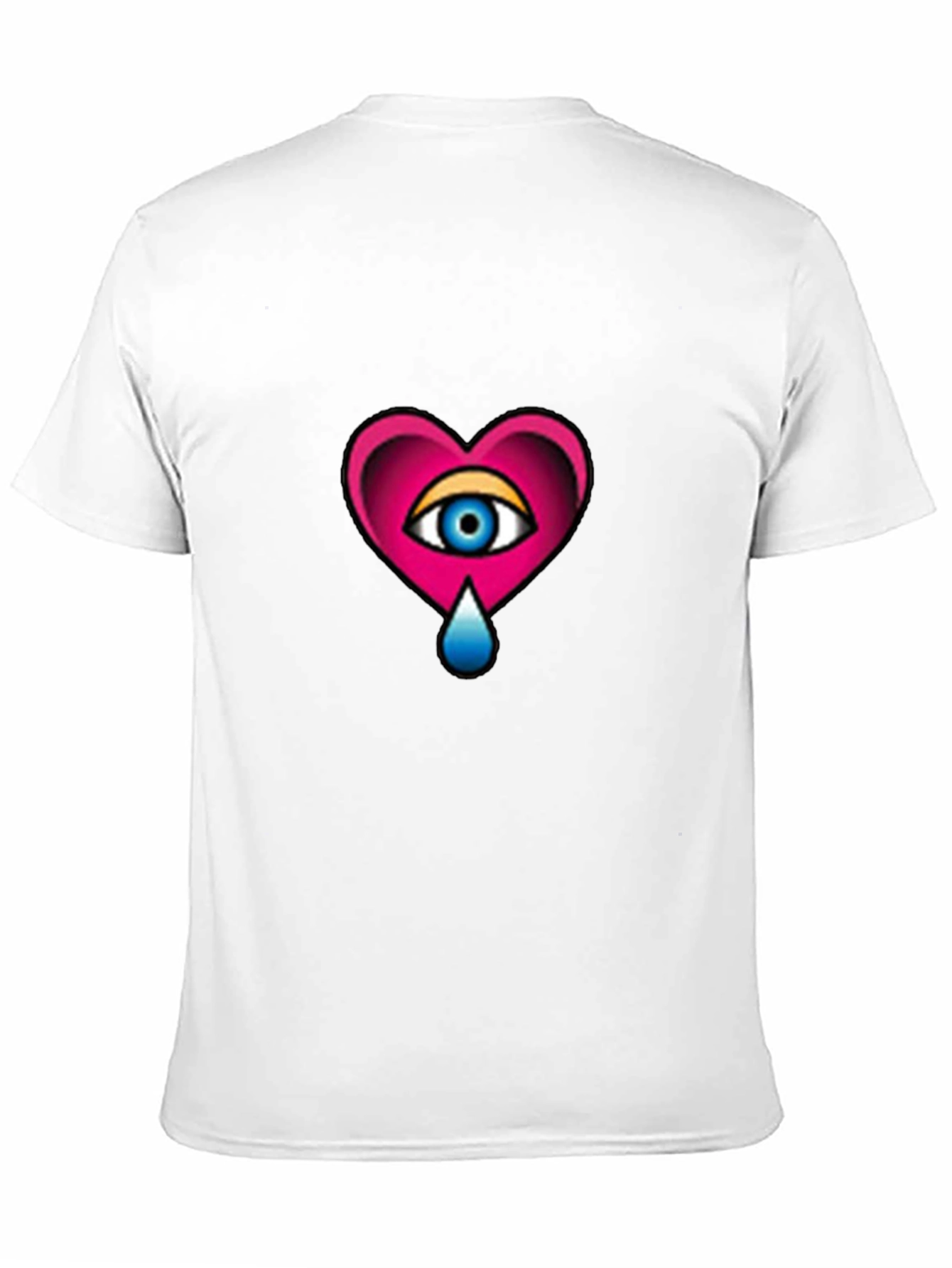 Heart Eye Graphic Tee - Stylish Black T-Shirt