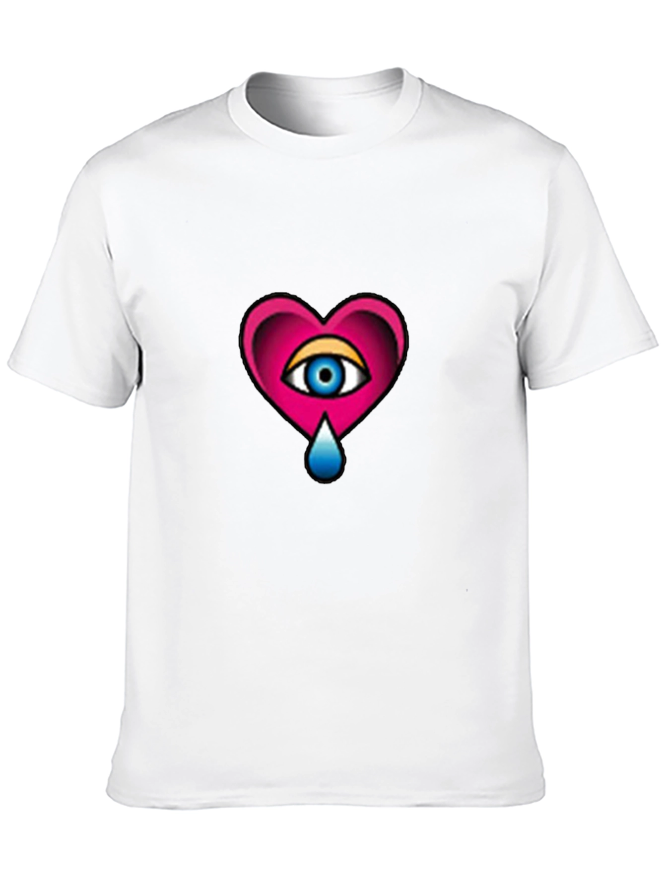 Heart Eye Graphic Tee - Stylish Black T-Shirt