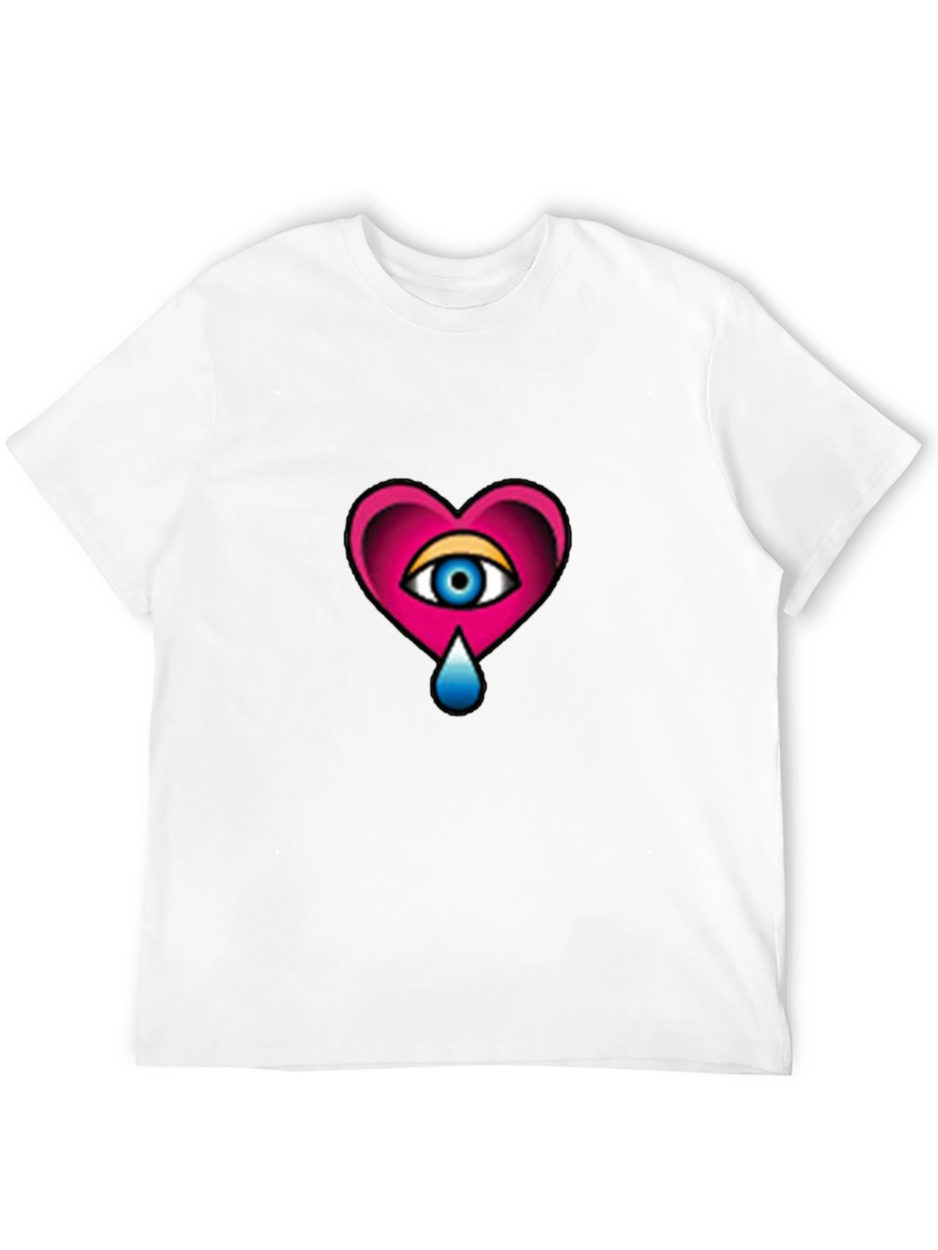 Heart Eye Graphic Tee - Stylish Black T-Shirt