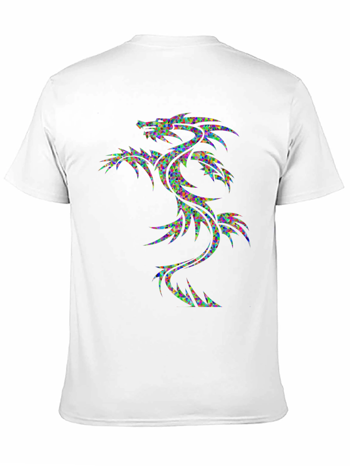 Geometric Dragon Graphic Tee - Mens Black T-Shirt