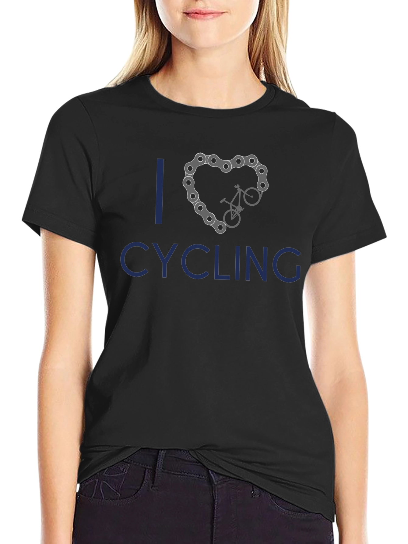I Heart Cycling Black T-Shirt