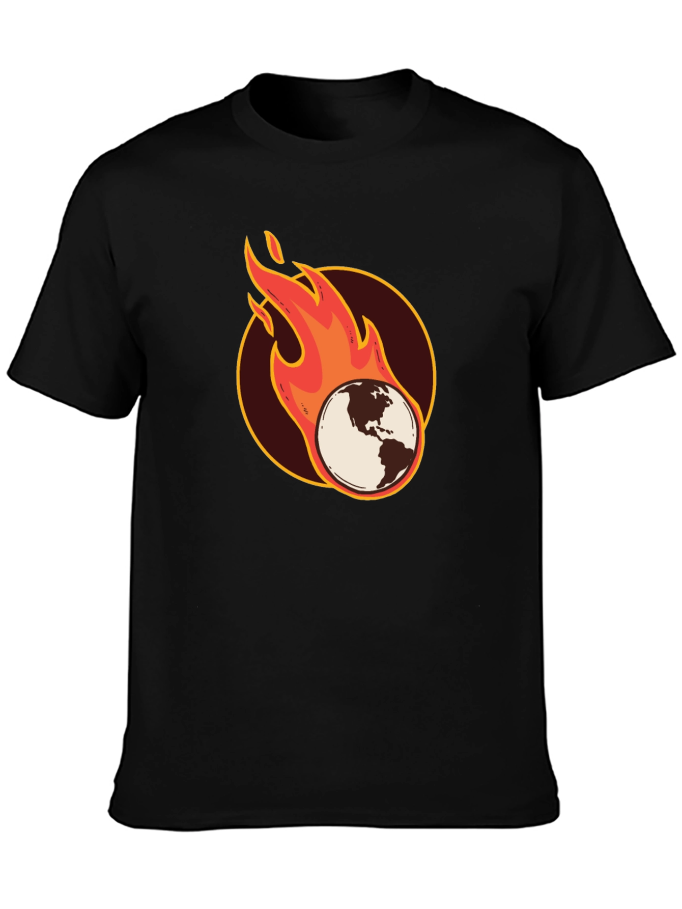 Earth on Fire Graphic T-Shirt - Black