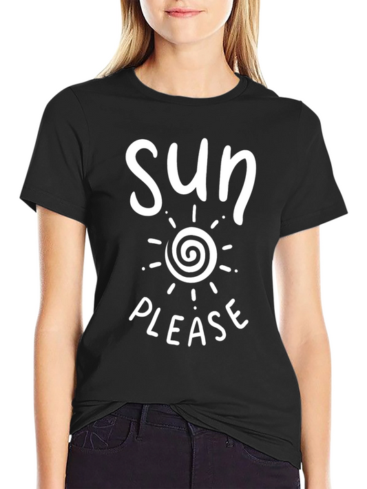Sun Please Graphic T-Shirt - Black Casual Tee