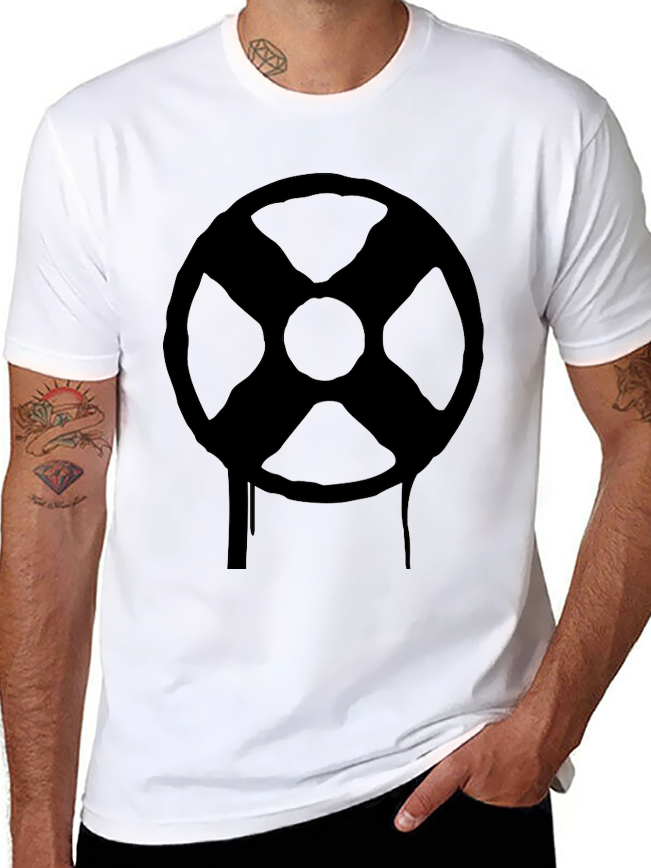 Black Graphic Tee - Target Symbol Design