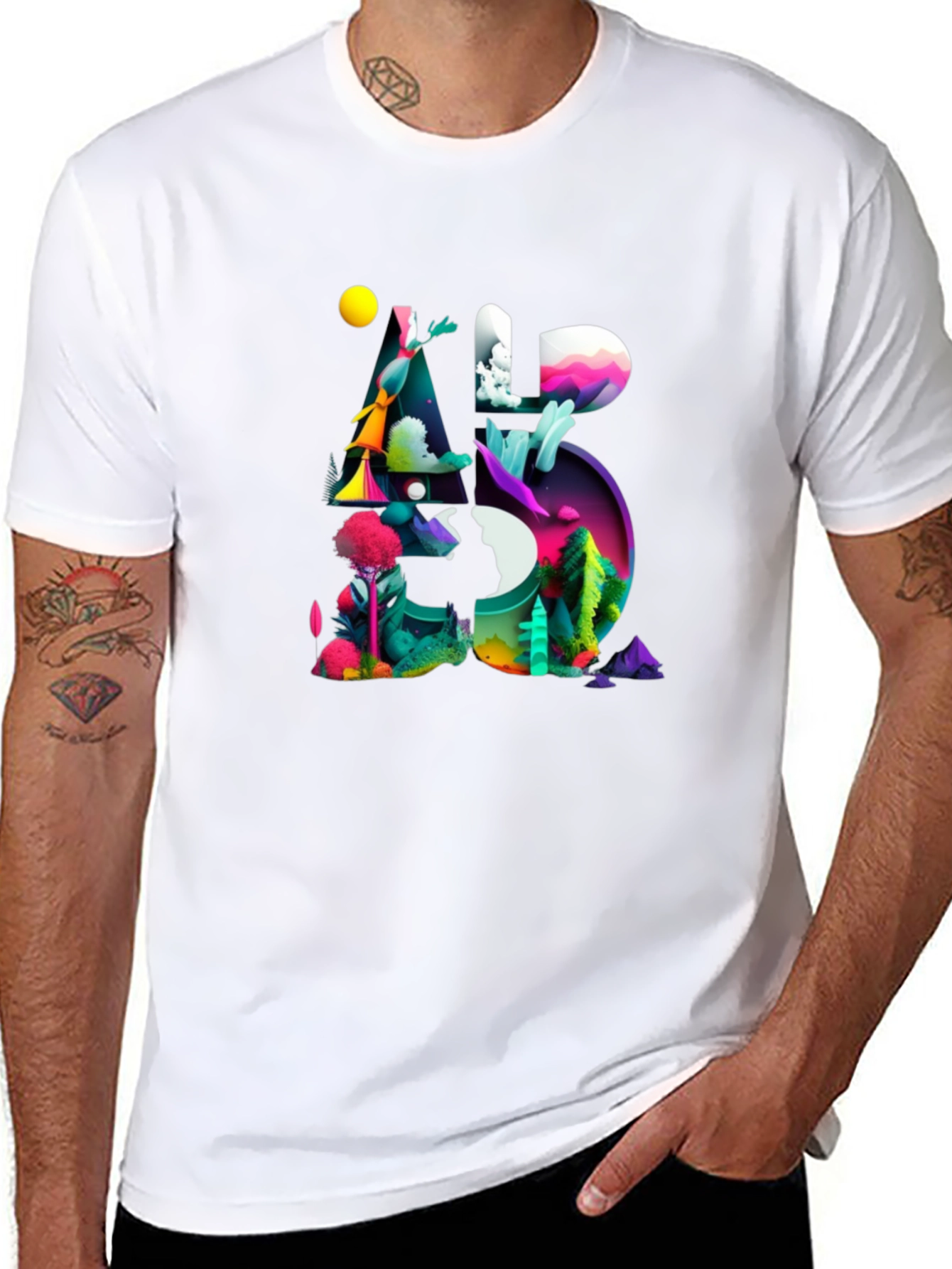 Abstract Art Graphic Tee - Black Unisex T-Shirt