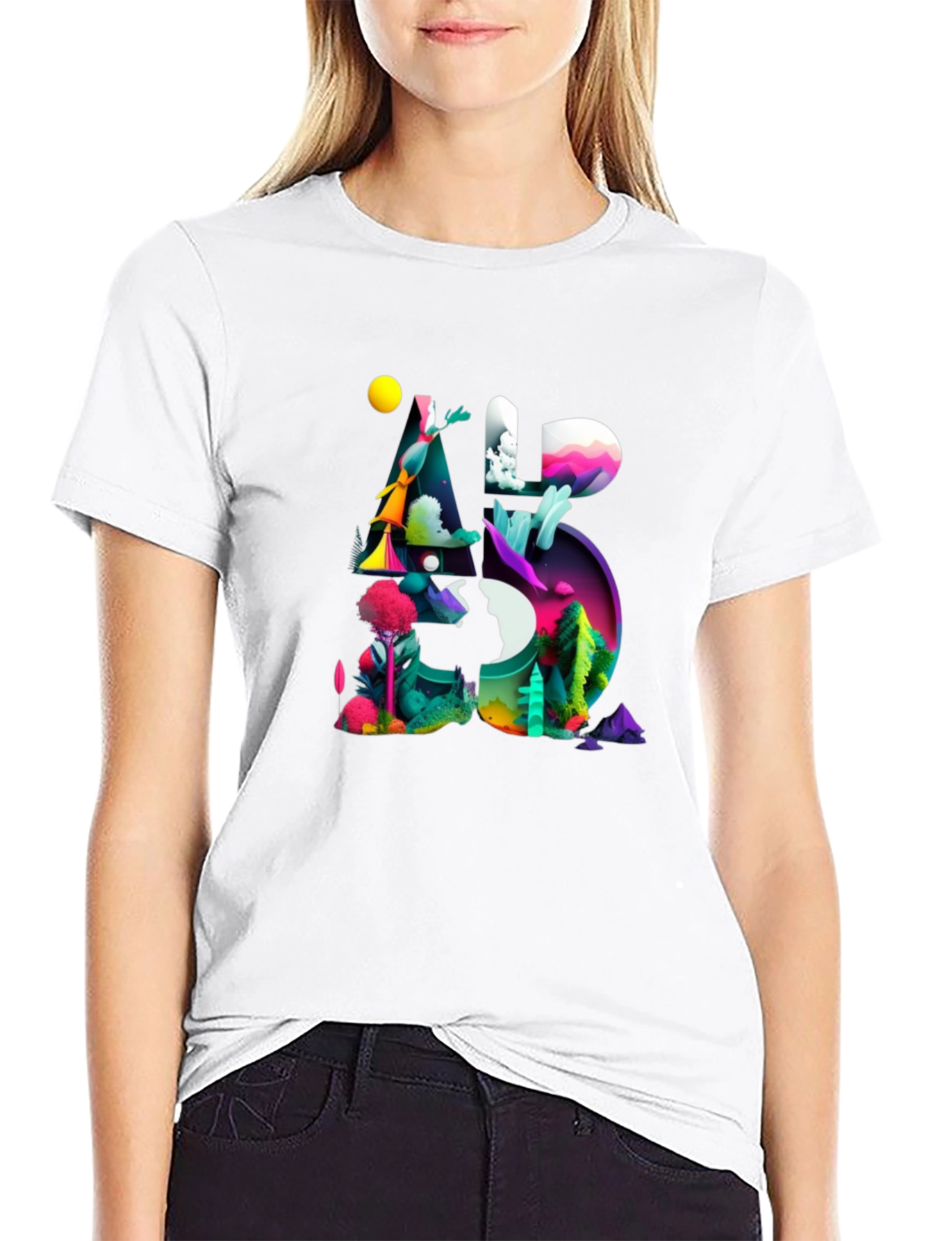 Abstract Art Graphic Tee - Black Unisex T-Shirt
