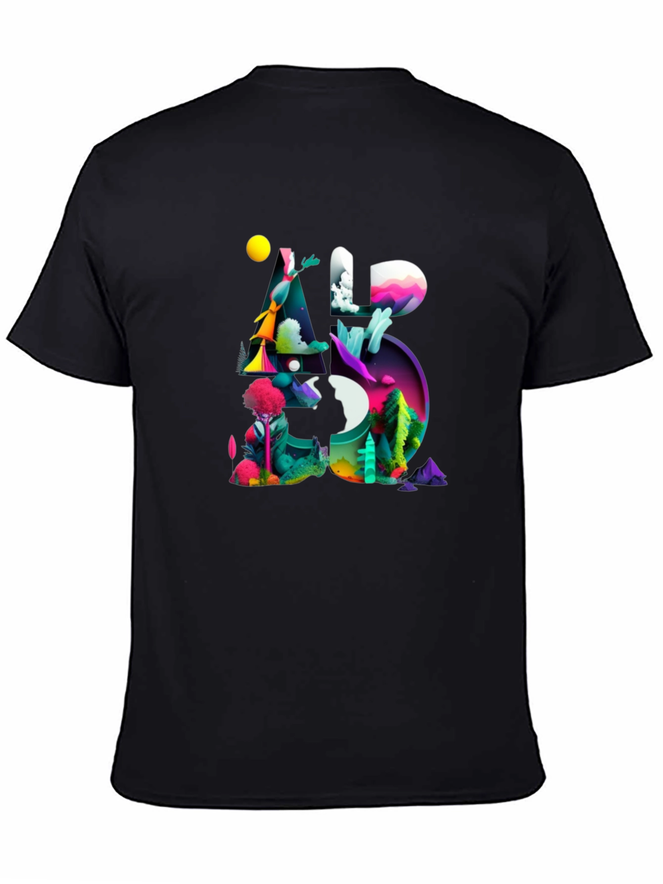 Abstract Art Graphic Tee - Black Unisex T-Shirt