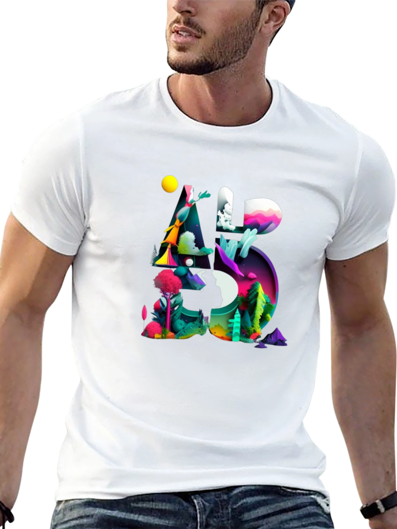 Abstract Art Graphic Tee - Black Unisex T-Shirt
