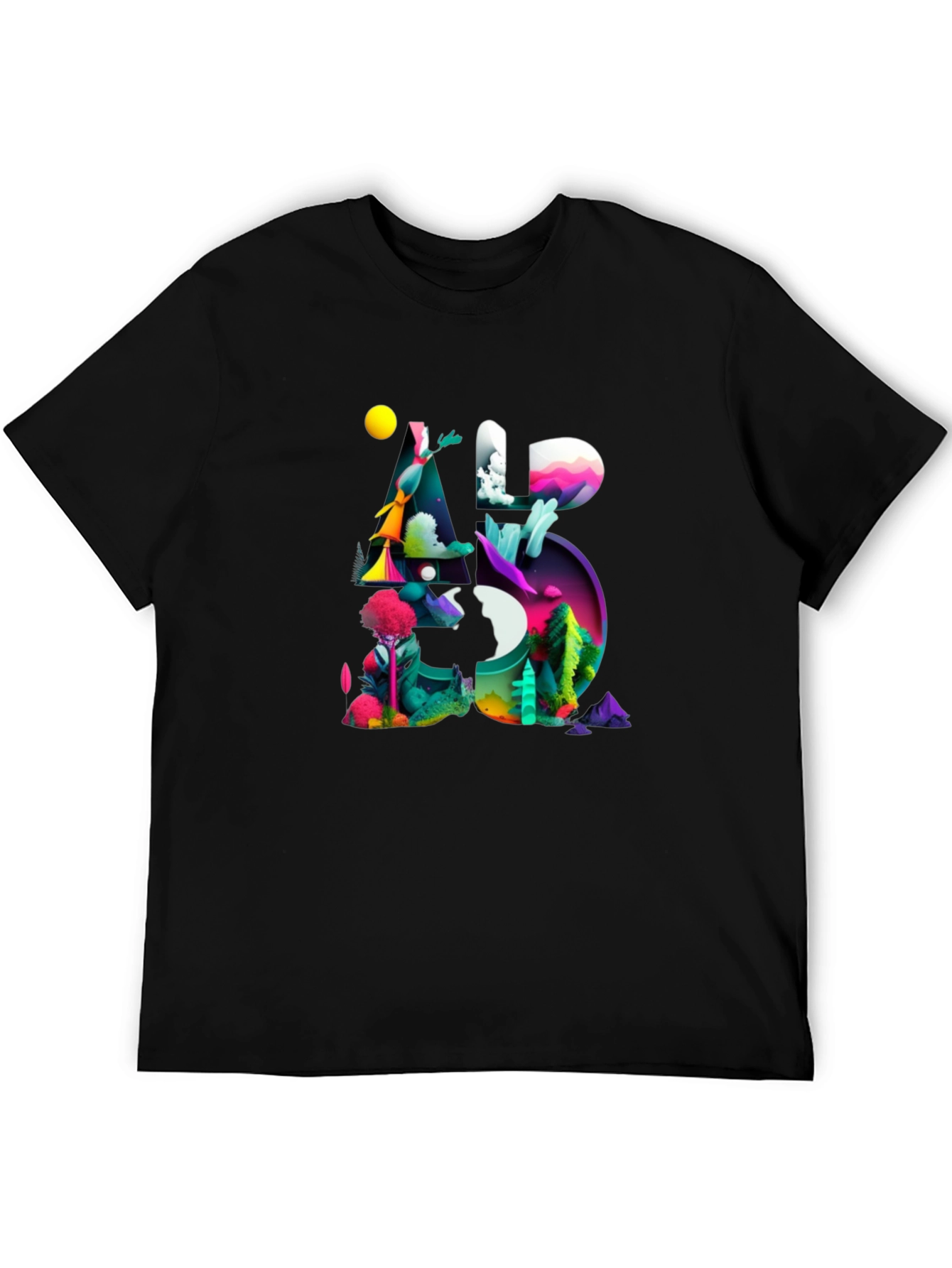 Abstract Art Graphic Tee - Black Unisex T-Shirt