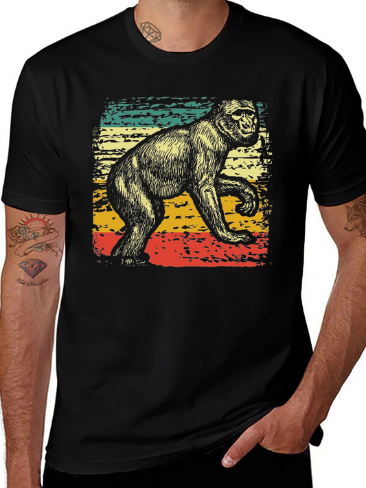 Retro Monkey Graphic Tee - Vintage Style Unisex T-Shirt