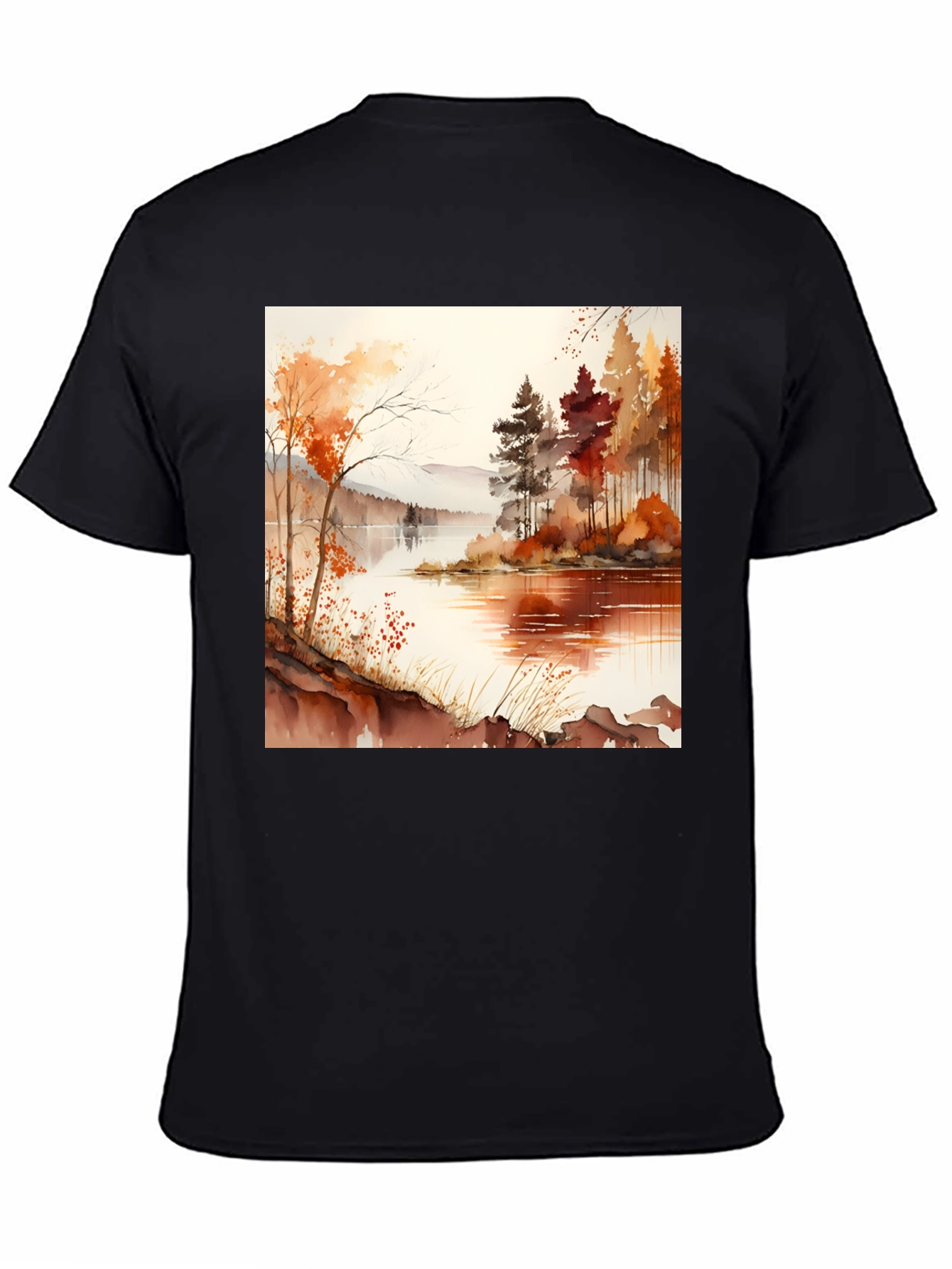 Autumn Lake Scene Graphic Tee