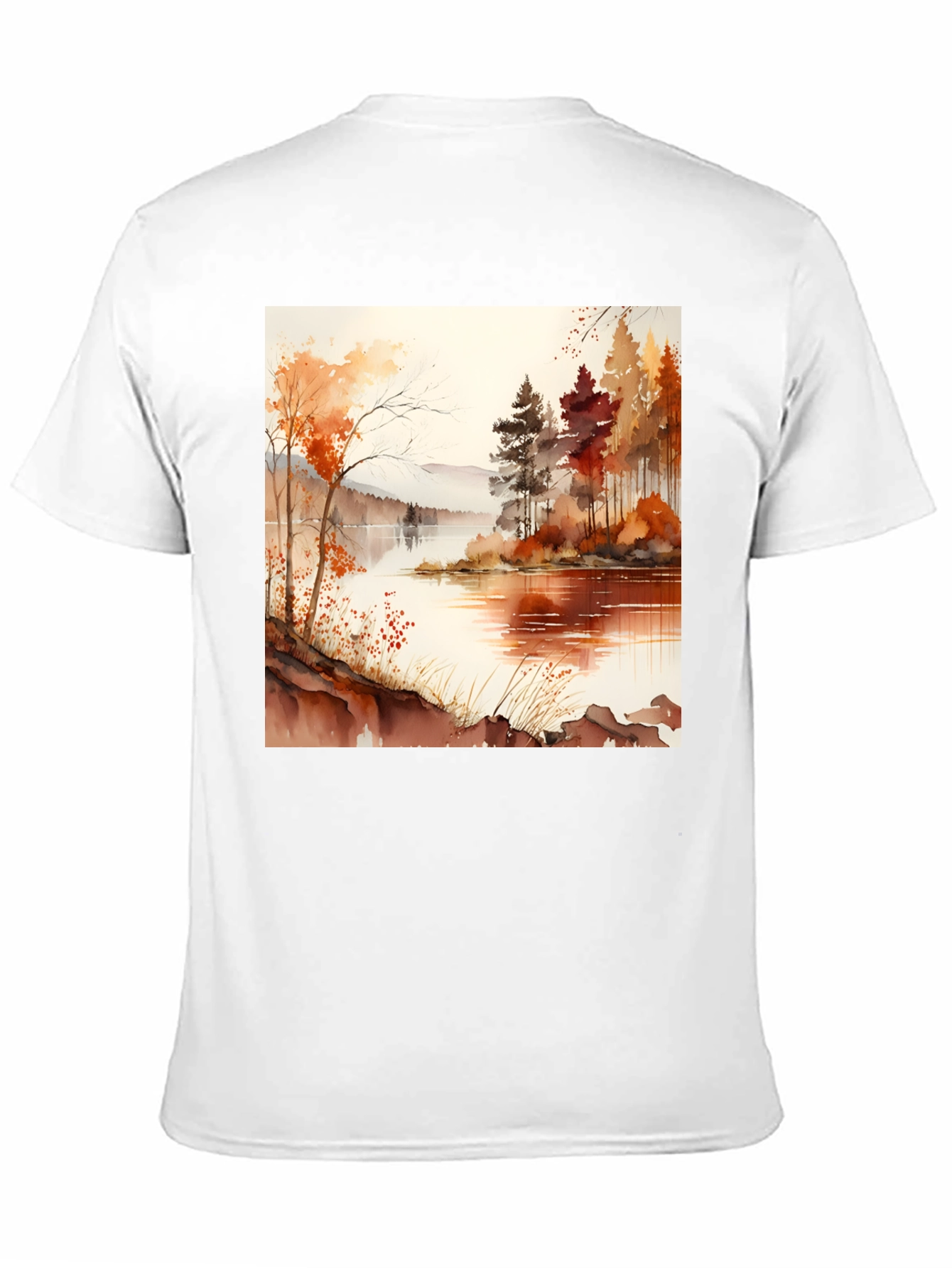 Autumn Lake Scene Graphic Tee