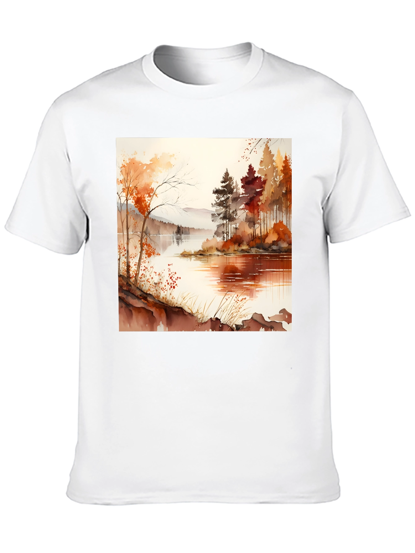 Autumn Lake Scene Graphic Tee