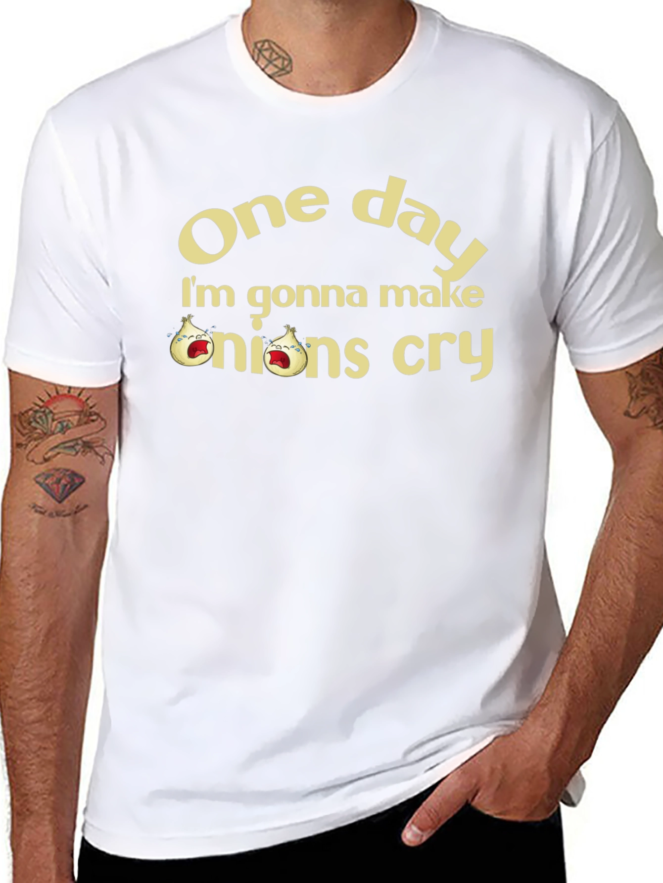 Funny Onions Cry Graphic T-Shirt